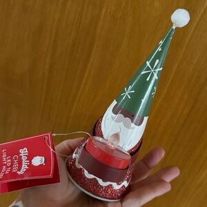 Festive Black Santa LED Tea Light Holder by St. Nicholas Square. NWT!